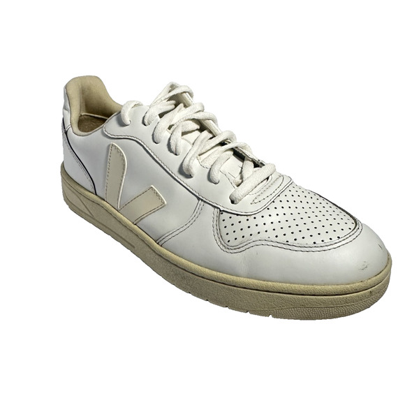 Veja Campo Women’s Size 10 White Leather Sneakers Low Top Casual Shoes V Logo - Picture 2 of 8